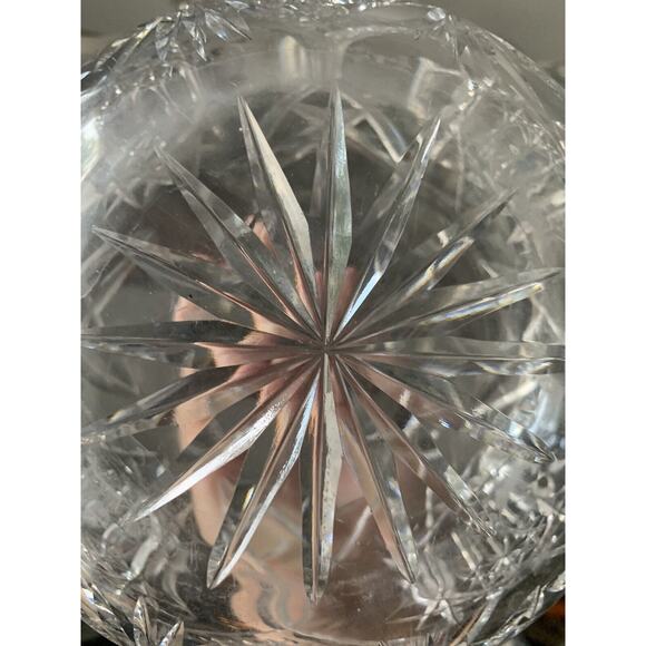 Crystal Carafe Vintage Vase Diamond Zipper Cut Decanter Clear - Picture 10 of 11